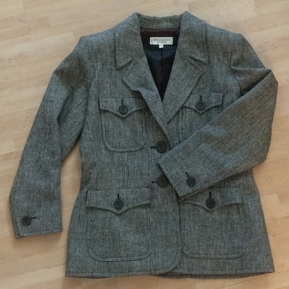 YSL wool blazer in black/white houndstooth - Picture 10 of 12